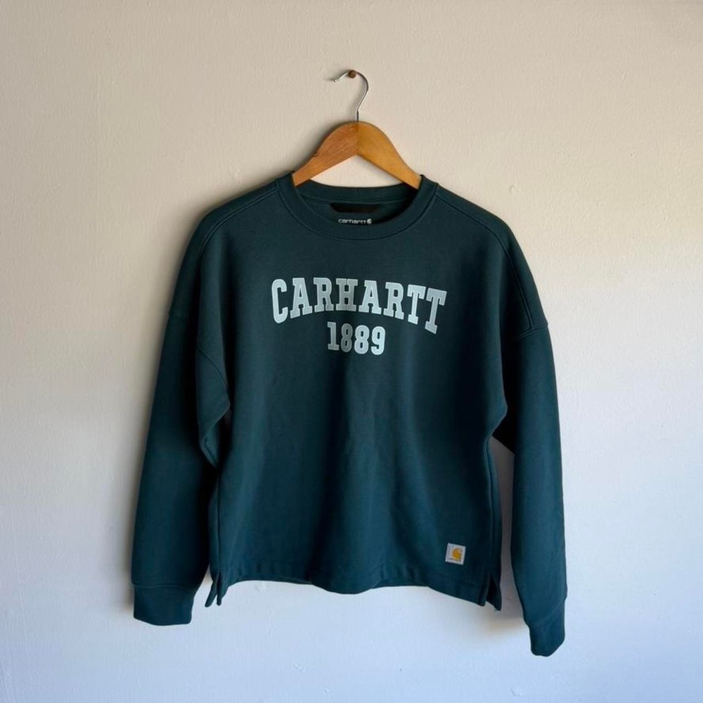 Carhartt Fall Style Green Crewneck Sweatshirt - Picture 6 of 8